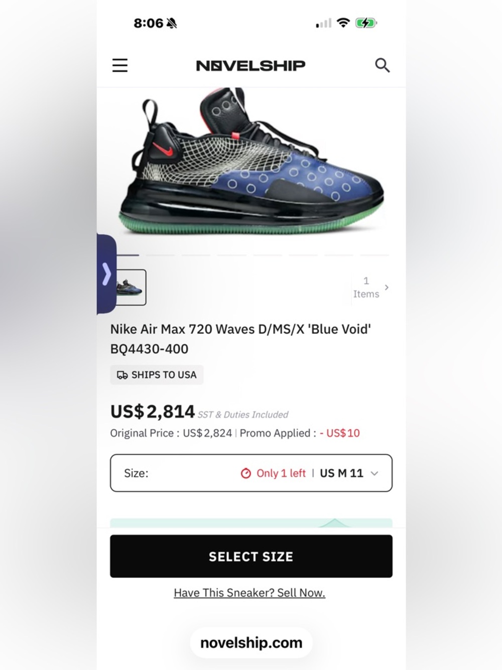🔥Men’s Nike Air Max 720 Waves size 8.5- BRAND NEW NO BOX/(STOCKX is $562) - Picture 11 of 11